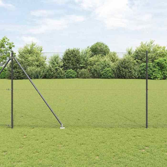 vidaXL Clôture Hexagonale 1.2x100 Acier Poteaux de Clôture 13 pcs Verts Ø32 mm 170 cm Acier Galvanisé - vue 9