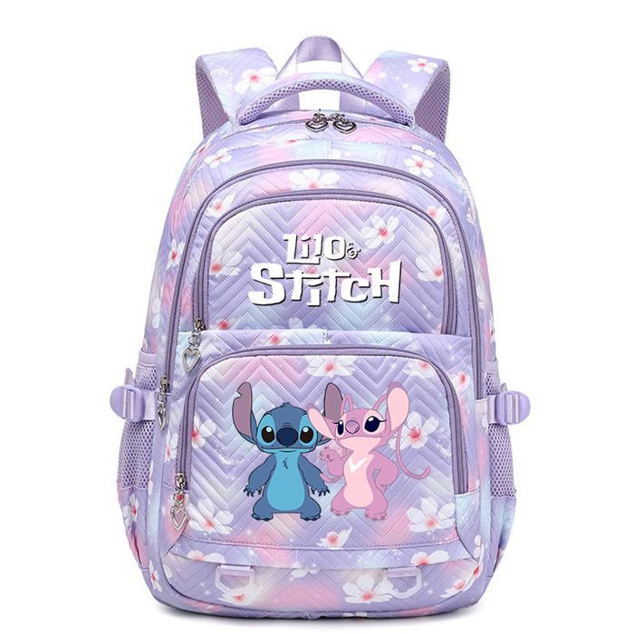 Cartable Fille Primaire/collège - Sac à Dos Scolaire Imperméable - 7 Compartiments - Bandes Réfléchissantes - Léger (420g) - Couleurs Rose/violet
