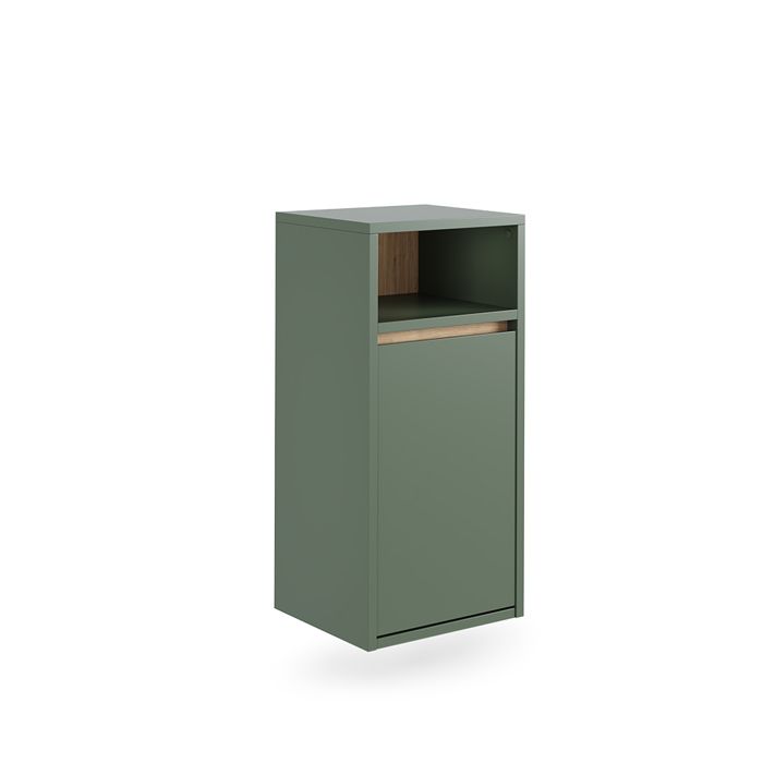 Armoire de salle de bain Viola 38x80cm avec panier à linge Vert/Chêne Artisan Vicco 54885