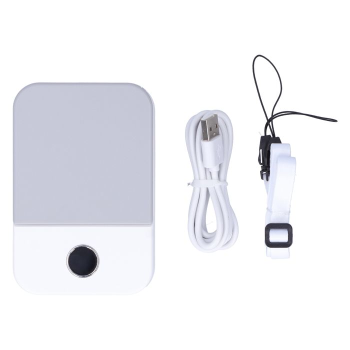 Ventilateur électrique à affichage numérique LED chargeur USB portable suspendu au cou pour la maison et lextérieur blanc - Jymm