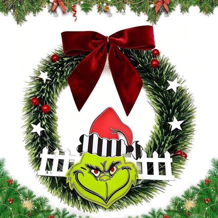 Couronne De Noel Pour Porte D'Entrée 30 Cm, Luxueuse