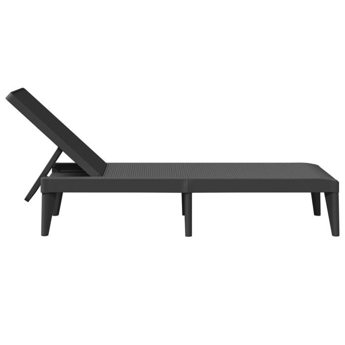 Sale 2026 Chaise longue/Transat - BURKE - 1 PLACE - anthracite 186x60x29 cm PP Cc948
