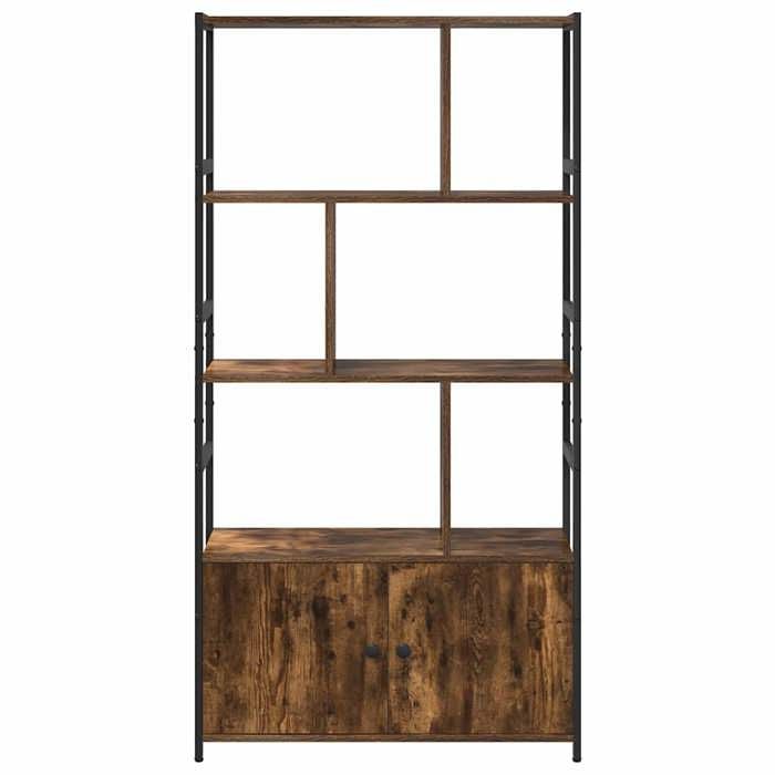 Bibliothèque SOLOMOON CHIC Étagère Chêne fumé 80x30x155.5 cm Bois dingénierie BB326