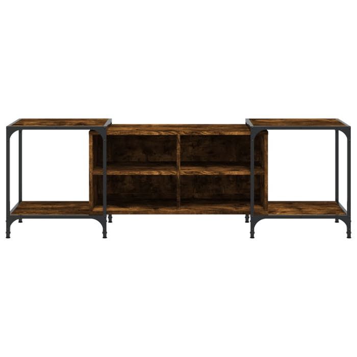 SALE Janvier MODERNE Cabinet TV - MGH - MEUBLE TV/HIFI - Avec rangement - chêne fumé 153x37x50 cm - Bois dingénierie TT1438
