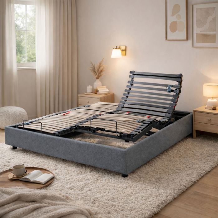 Lit électrique avec 5 plans de couchage 90x200 Horizon Gris Granit - Gris foncé - Garantie 5 ans - Someo Lit électrique avec 5 plans de couchage 90x200 Horizon Gris Granit - Gris foncé - Garantie 5 ans - Someo