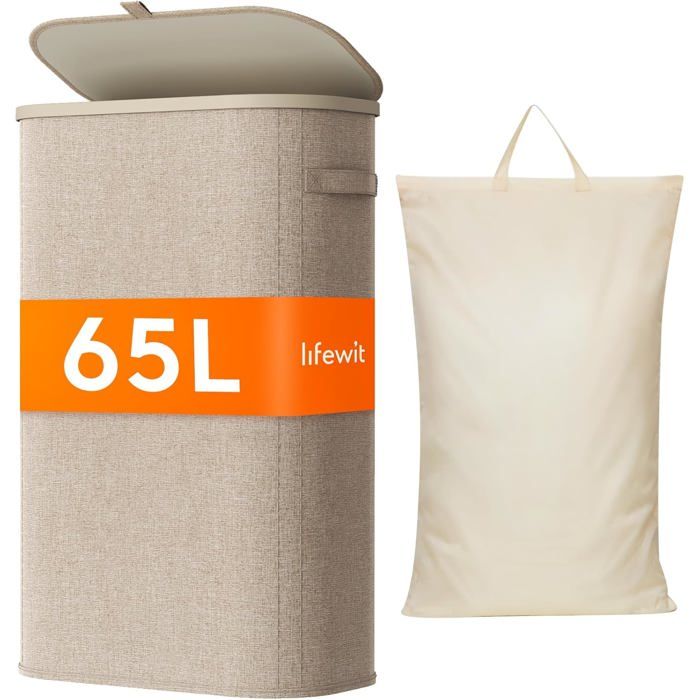 Panier Linge Sale Bac Linge Avec Couvercle Corbeille Linge Avec Plastique Poignées Et Sac Linge Laundry Basket Pour Buanderie-G