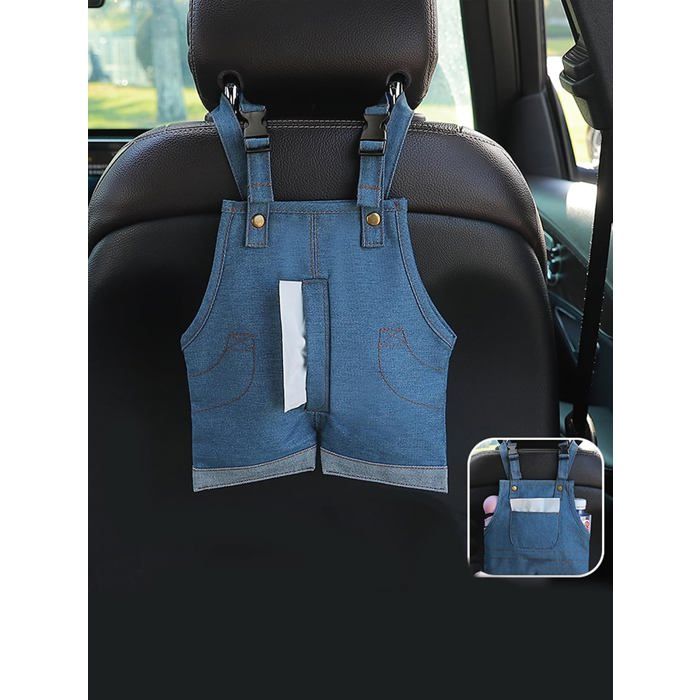 Organiseur pour boîte de mouchoirs à suspendre sur siège arrière voiture – Housse décorative amusante pour mouchoirs – Solution de r