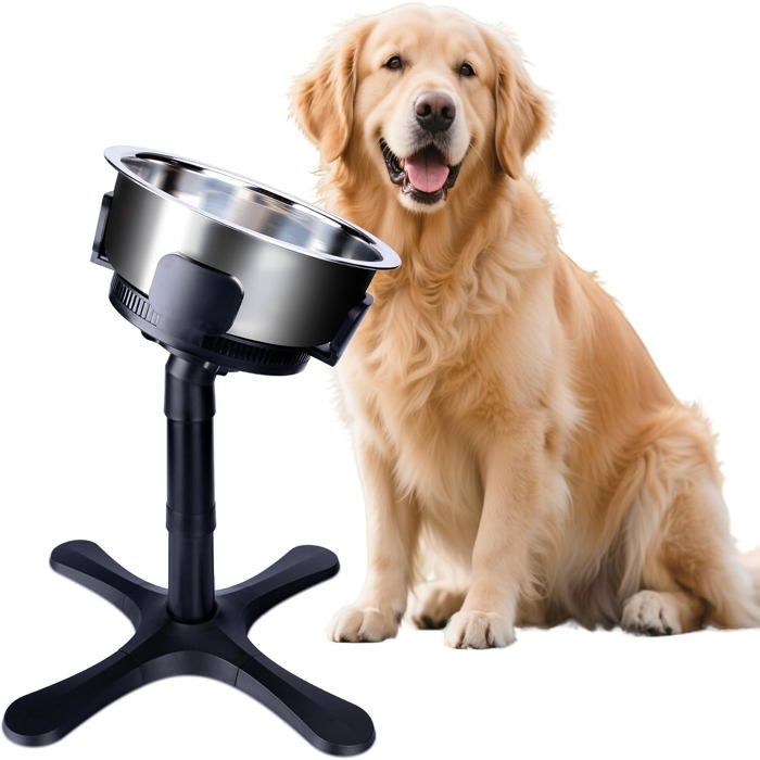 Support Gamelle Chien Réglable 3 Hauteurs Inclinable Compatible Gamelles Moost Moyen Grand Chien Stable