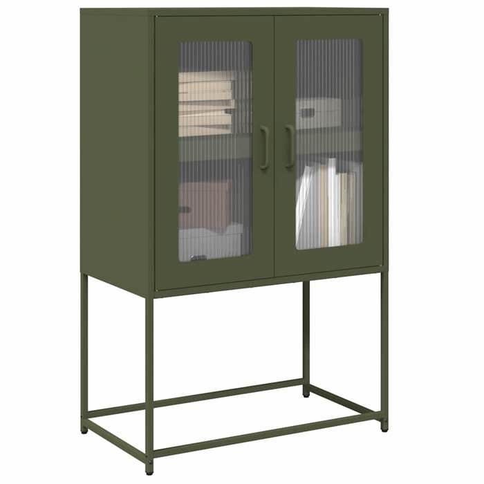 Buffet haut de rangement - vidaXL - acier - 2 portes - 4 compartiments - avec poignées - armoire de cuisine - 68 x 39 x 107 cm &2000