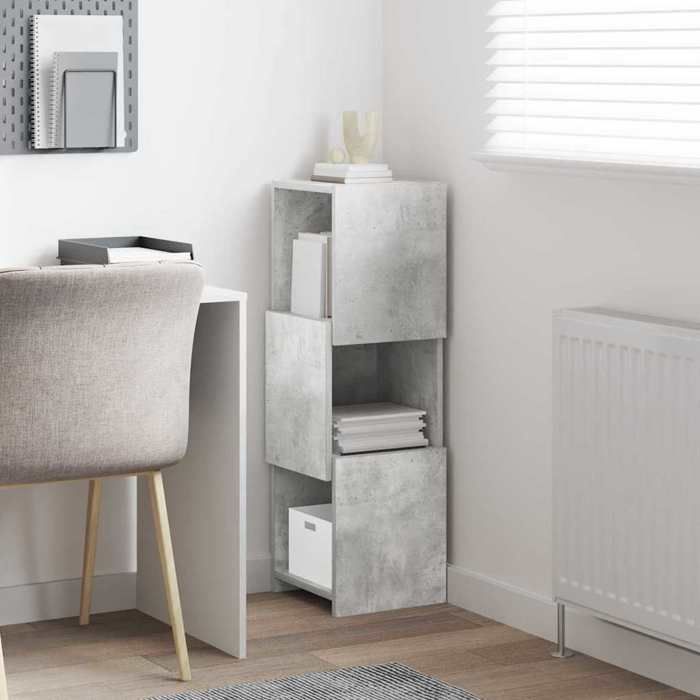 Meuble Rangement - HAOSHOP - Meuble dangle Gris béton 30 5x30x95cm Bois dingénierie&01_42113