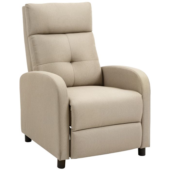 YWJ Fauteuil de relaxation avec fonction allongée repose-pieds escamotable noyau à ressorts ensachés jusquà 150 kg Beige