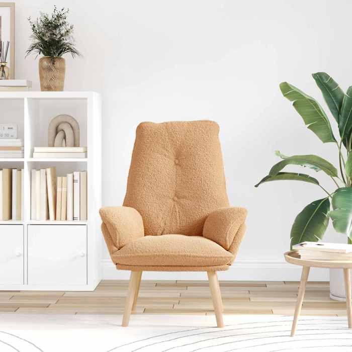 Siège 1 place - Beige - ELORAN - fauteuil Beige 69x74x93 cm Tissu Sherpa - 69x74x93 cm“203203”