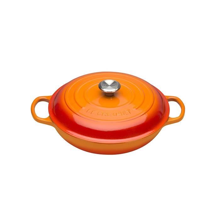Faitout en fonte émaillée - Le Creuset - 30cm - Volcanique - Bouton thermorésistant
