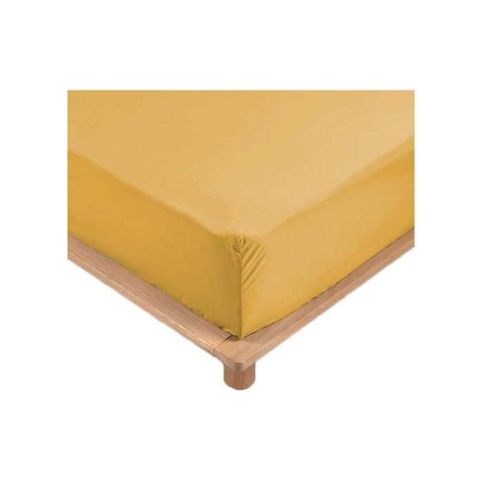 Draps Housse - PROMO LINGE - LIA - Percale de Coton 78fils - 200x180cm - jaune