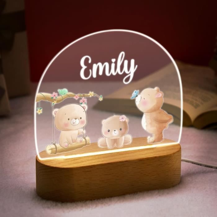 Veilleuse Bébé Personnalisé Avec Prénom, Led Lampe Chevet Enfant, Cadeau De  Baptême Pour Garçon Et Fille Cadeau Naissance Fil[u3545] - Cdiscount  Puériculture & Eveil bébé