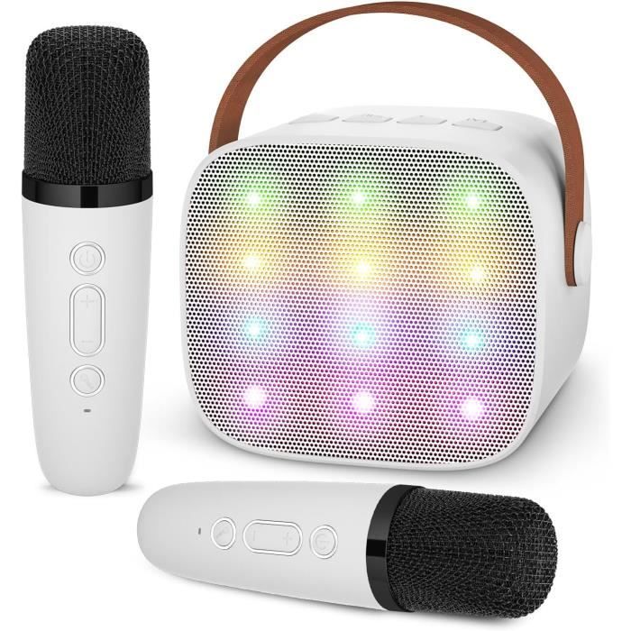 Micro Karaoke Enfant Sans Fil avec 2 Micro, Portable Karaoké Bluetooth avec  Magique Voix Change et LED pour Enfant Adulte Blanc - Cdiscount Jeux -  Jouets