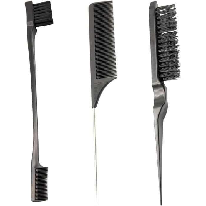 3 Pièces Peigne Set Double Tranchant Peigne Rat Queue Peigne Brosse