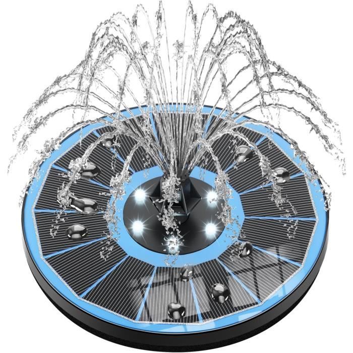 Fontaine Solaire 1,4W Avec 8 Buses - Pompe à Eau Portable Pour Bassin Oiseaux, Jardin Et Étang