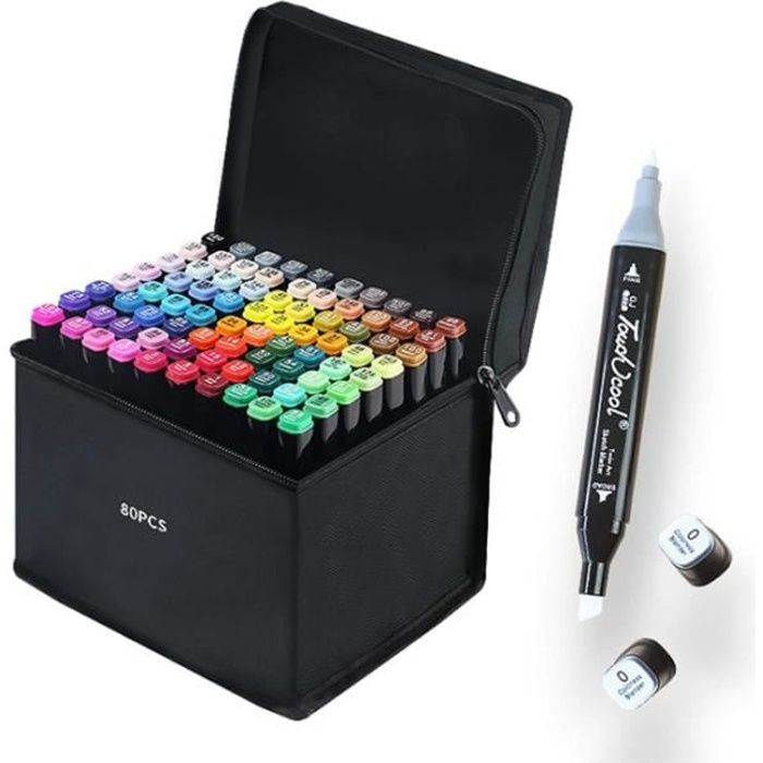 80 Couleurs Marqueurs, Crayon de Feutre Marker Créatif pour