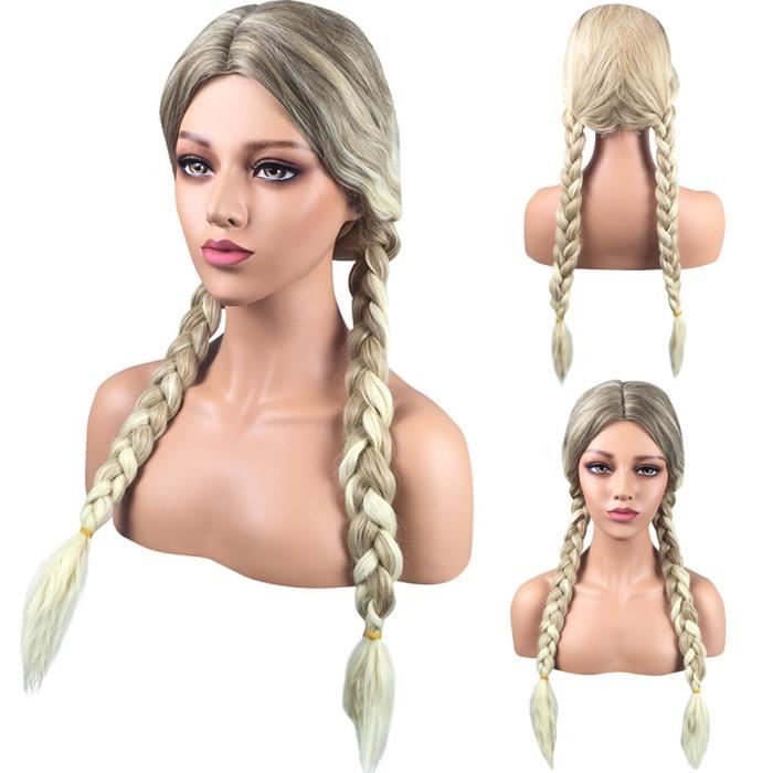 perruque blonde tresse