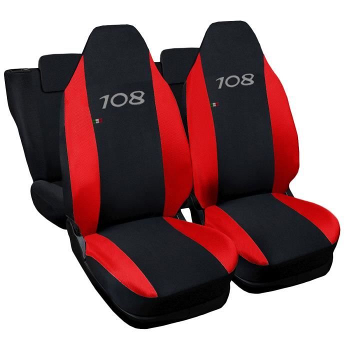 Lupex Shop Housses de siège auto compatibles pour 108 Noir Rouge