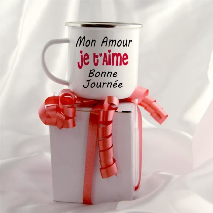 Mug Saint Valentin Inox Emaille Je T Aime Mon Amour Bonne Journee Blanc Cdiscount Pret A Porter Mug Saint Valentin Inox Emaille Je T Aime Mon Amour Bonne Journee Blanc Cdiscount Pret A Porter