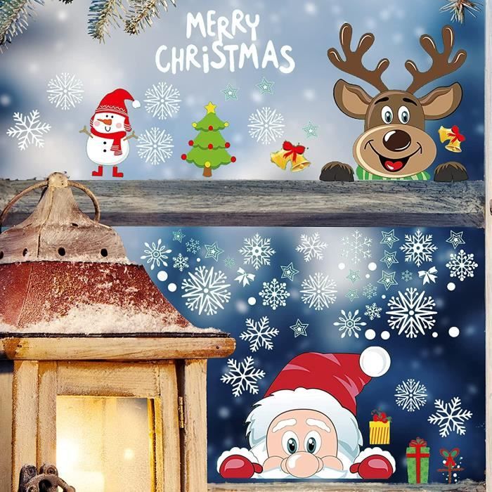 Stickers Gel Noël Pour Fenêtre - Animaux De Noël