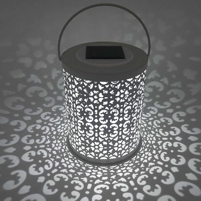 Lanterne Solaire Extérieur Métal - Décoration Jardin étanche Avec Motif Papillon Fleurs
