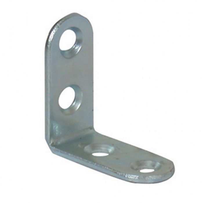 Equerre chaise têtes rondes 15x2 l.30mm zingué blanc