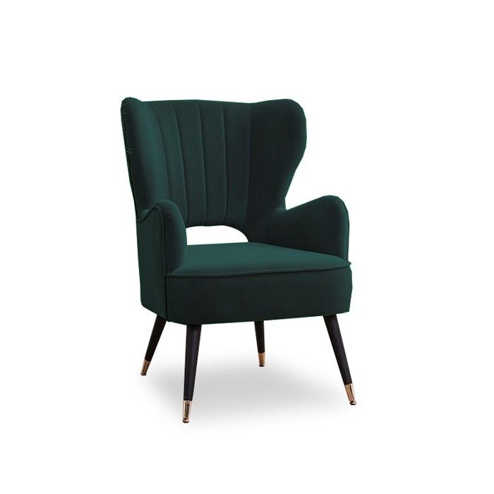 Fauteuil design pied effet laiton Trendy - Vert Fauteuil design pied effet laiton Trendy - Vert