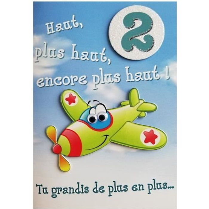 Carte De Voeux Enfant Anniversaire 2 Ans Garcon Cdiscount Beaux Arts Et Loisirs Creatifs