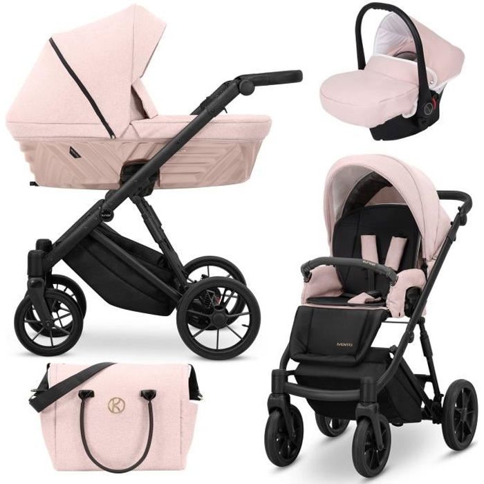 KUNERT Ivento 3en1 - Poussette design - 0 à 3 ans - 9 accessoires - Rose