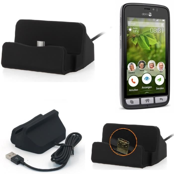 Station De Charge DOCK Bureau Pour Doro 8031 - Micro USB - 90cm - Noir - Marque K-S-Trade