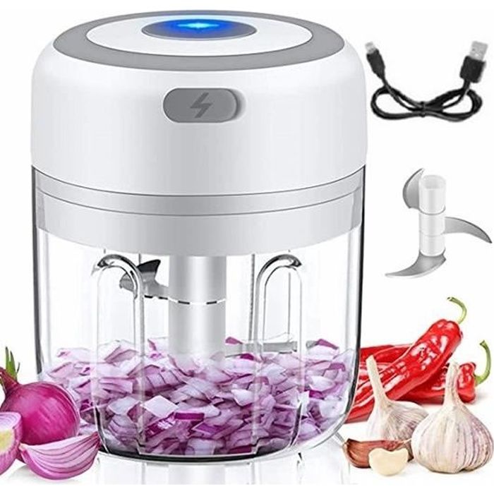 Hachoir Électrique - Mini - 250ML - 3 Lames Renforcées - Sans BPA - Portable - Zgeer