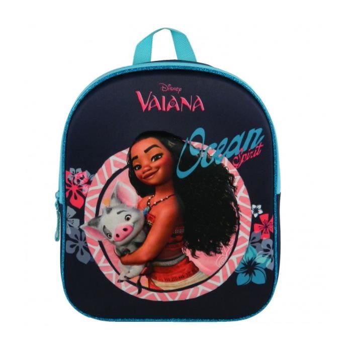 Sac à Dos Vaiana Rose Pour Fille 29cm - École, Maternelle, Bretelles Réglables, Polyester