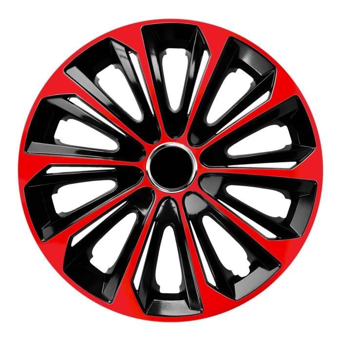 Enjoliveurs de roue - set complet de 4 pièces - NRM Extra Strong - rouge /  noir - 16 pouces - Cdiscount Auto