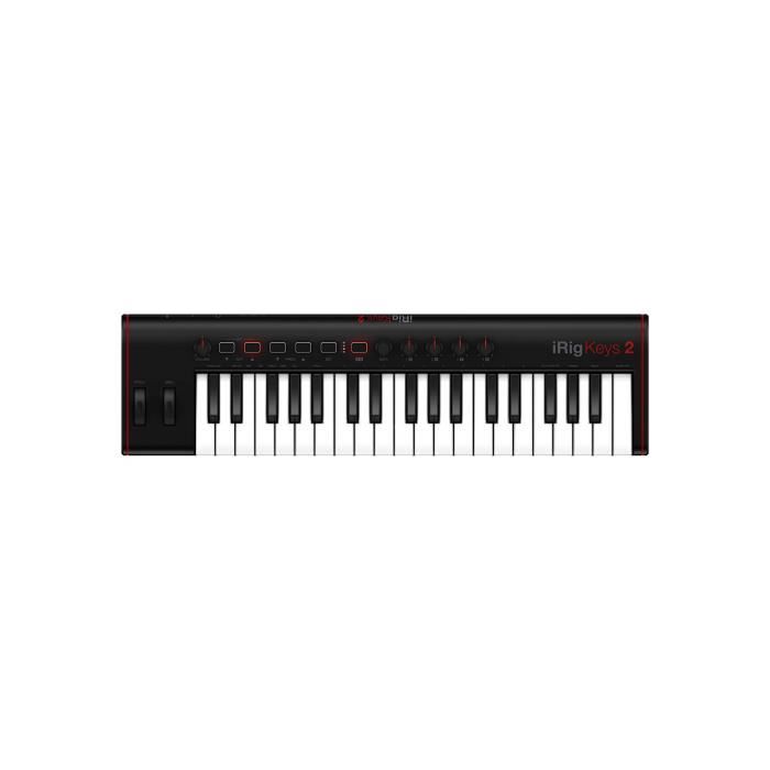 IK Multimedia iRig Keys 2 - Clavier MIDI Universel Compact avec 37 Mini-Touches et Sortie Audio pour iPhone, iPad, Android, Mac-PC,