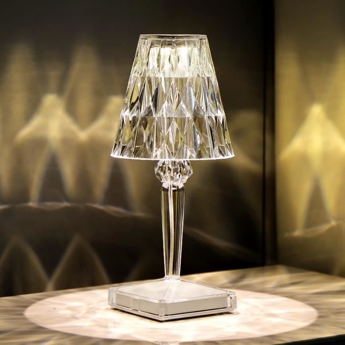 Lampe Diamant Rechargeable Touch par USB，En Acrylique Décoration de Bureau - Lampe de Chevet - Éclairage de Nuit