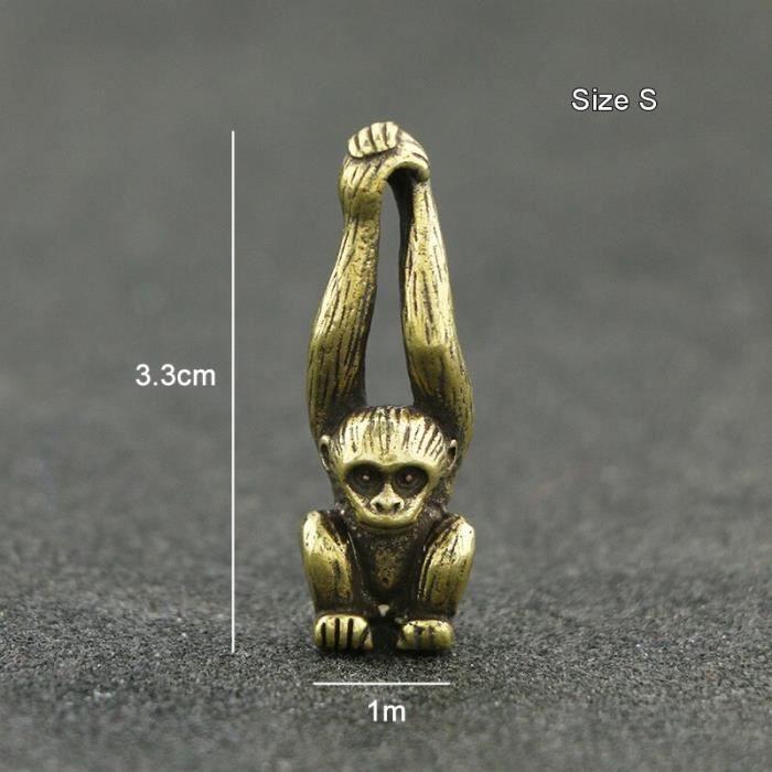 ABOOFAN Porte-Clés Singe En Bois De Santal – Statue Suspendue Mignonne Et Artisanale – Décor Bureau Ou Sac