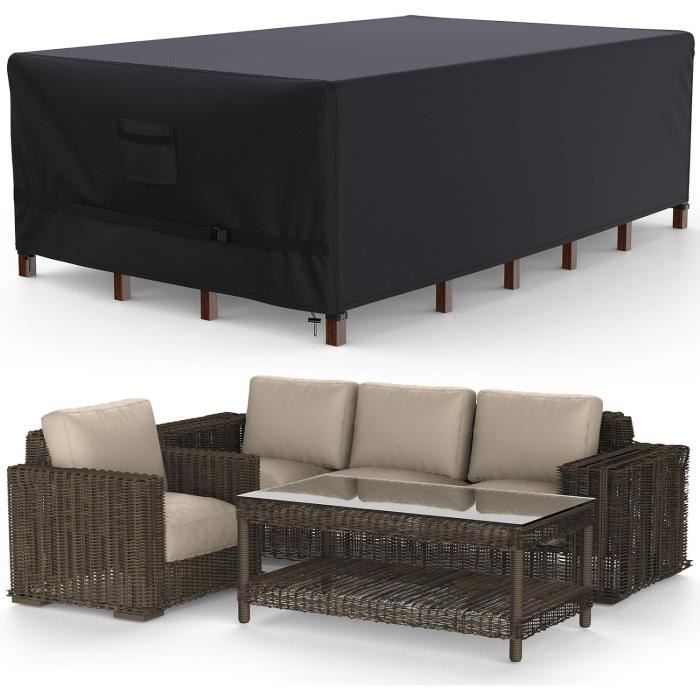 Housse De Protection Pour Mobilier De Jardin 310x140x30 Cm - Tissu Oxford 600D Imperméable Et Résistant Aux UV
