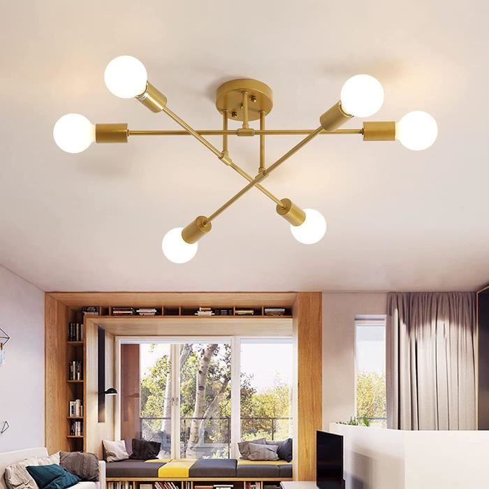 salle de séjour restaurant lustre LED à 3 lumières pour cuisine DAXGD Plafonnier moderne lampes de plafond en fer vintage E27 