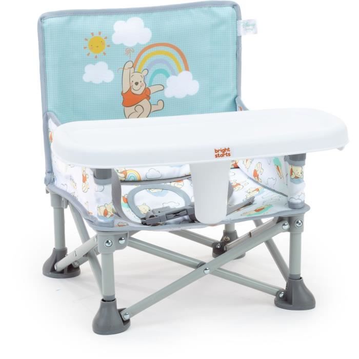 DISNEY BABY -WINNIE- Rehausseur de chaise pliable, nomade, de voyage, Léger et facile à nettoyer, Sac de transport inclus