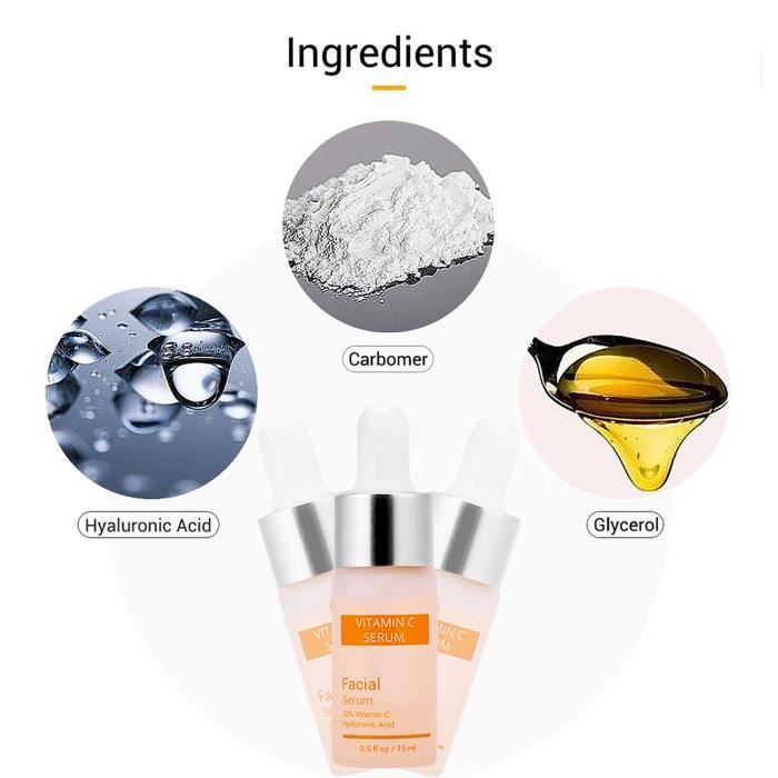Sérum Visage BIO Florence - Vitamine C, E, Acide Hyaluronique - Anti-rides Et Taches - 60 Ml Neuf