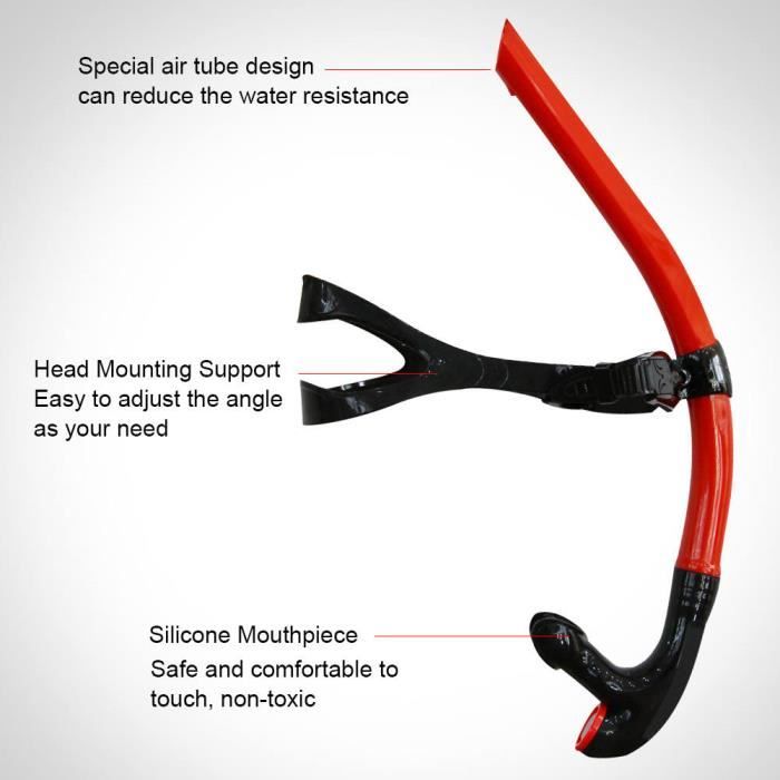 Tuba De Plongée Sec Complet - Embout Silicone, Valve Double Trou, Boucle Rotative - Pour Natation, Snorkeling (Jaune/Rose/Noir)