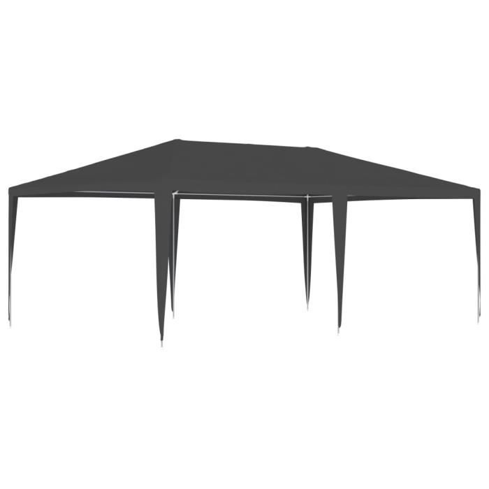 Tonnelle De Jardin 4x6 M Avec Parois Latérales - Anthracite, Toile 90 G/m² PE - Pour Réceptions, événements Extérieurs