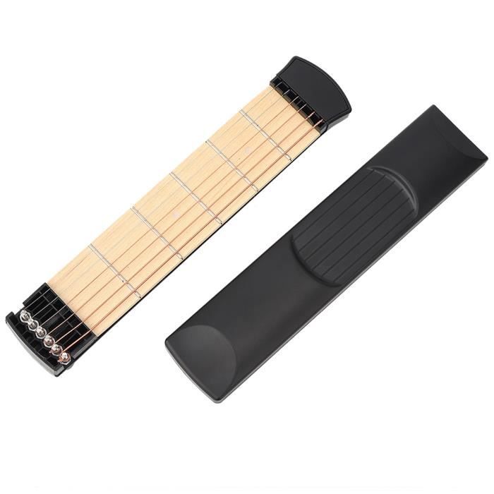 Manche De Guitare De Poche D'entraînement - 6 Frettes, Blanc - Pour Débutants, Exercices De Doigts, Voyage