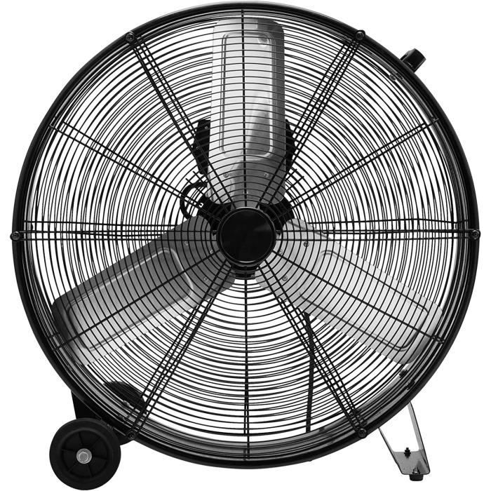 GOPLUS Ventilateur Indutriel à Roulettes avec 3 VitessesBouton d’AjustementPoignée Latérale pour Patio GarageAtelier 65x37x67cm - Goplus