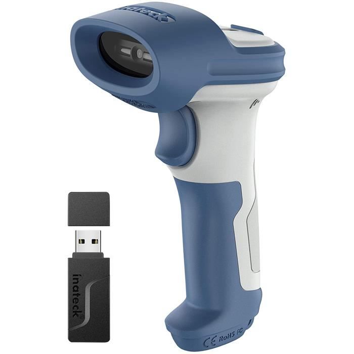 Scanner à Codes-Barres - INATECK - BCST-73 - Bluetooth 5.0 - 1D et 2D - Autonomie 30 jours