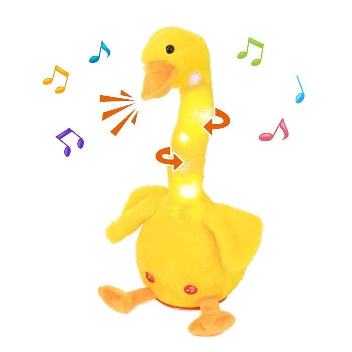 Comparer les prix de Jouet canard dansant avec musiques et Lumières, Jouet canard parlant chantant, Jouet peluche interactif pour enfants