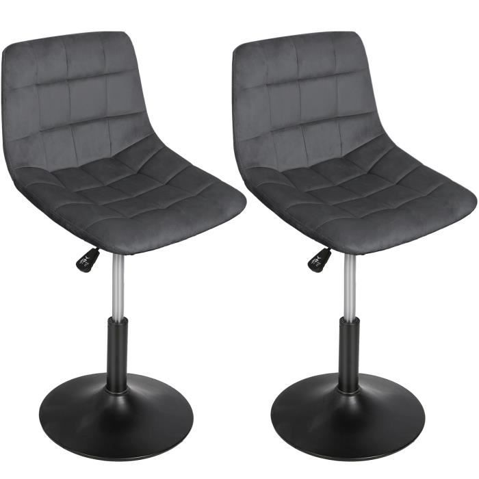 Lot de 4 chaises salle à manger salon en velours noir rembourrée pieds en acier ML-Design